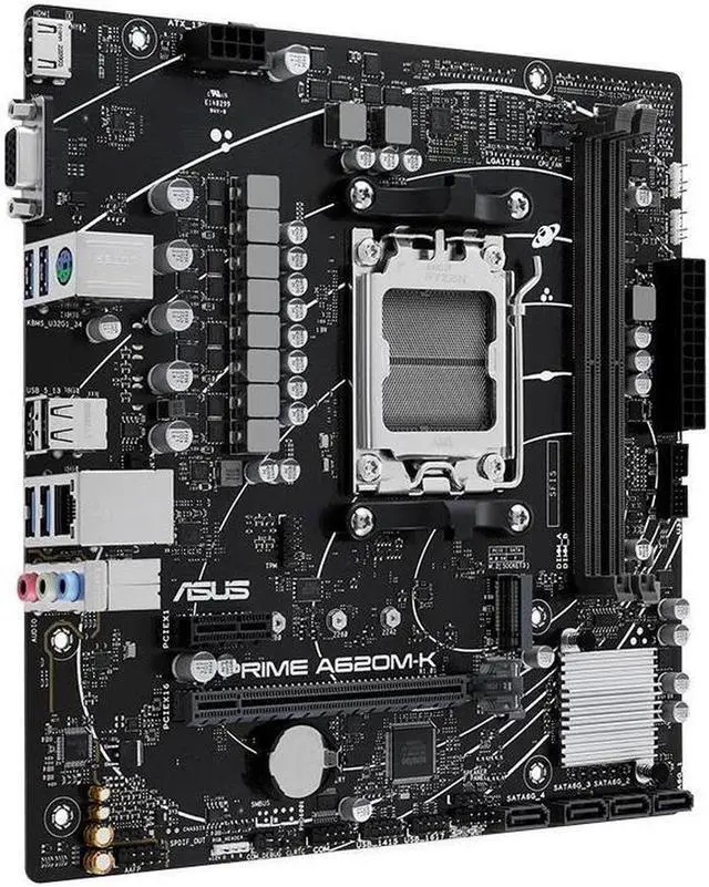 Alt view image 4 of 4 - ASUS PRIME A620M-K Socket AM5 DDR5 64GB Micro ATX Motherboard, PRIME A620M-K