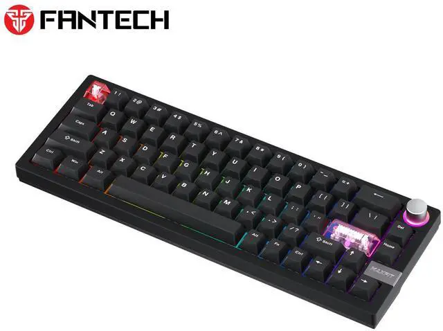 Alt view image 3 of 5 - FANTECH MAXFIT 6 MK920,Mechanical Wireless Keyboard,66Key,Tri-Mode Connection, 66-Key Form Factor,PBT Double-Shot Cherry Profile Keycaps,ARGB lighting,Black (White switch)
