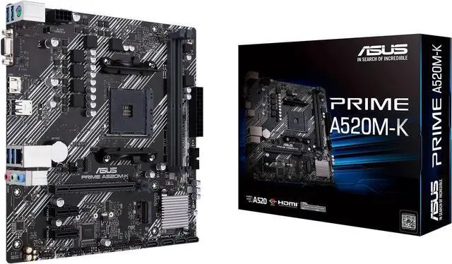 Main image of ASUS PRIME A520M-K AM4 AMD A520 Micro ATX AMD Motherboard