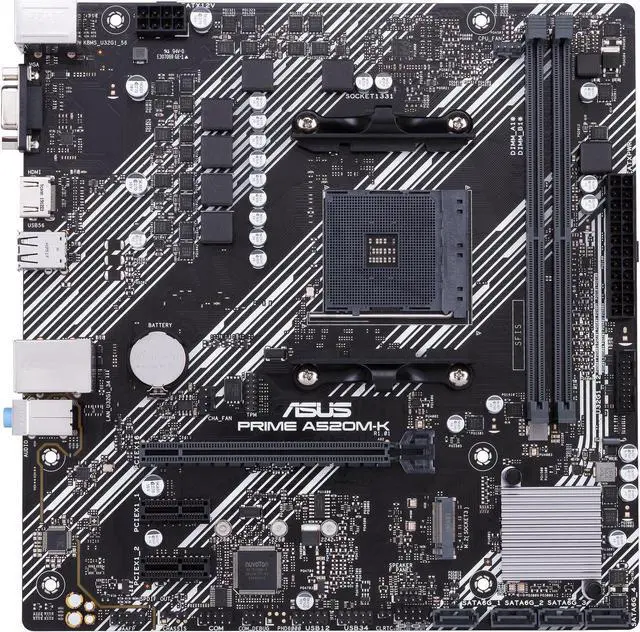 Alt view image 2 of 7 - ASUS PRIME A520M-K AM4 AMD A520 Micro ATX AMD Motherboard