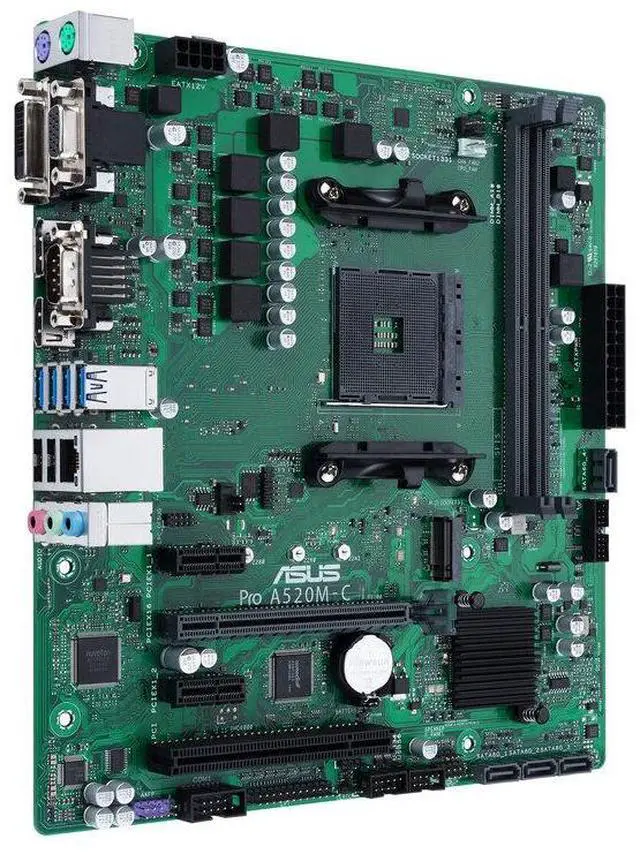 Alt view image 4 of 7 - ASUS PRO A520M-C/CSM business  Motherboard - AMD Chipset - Micro ATX - AMD AM4 socket supports AMD Ryzen 5000 series/5000 G series/4000 G series/3000 series/3000 G series desktop processors