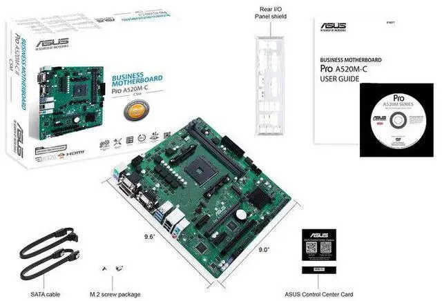 Alt view image 7 of 7 - ASUS PRO A520M-C/CSM business  Motherboard - AMD Chipset - Micro ATX - AMD AM4 socket supports AMD Ryzen 5000 series/5000 G series/4000 G series/3000 series/3000 G series desktop processors