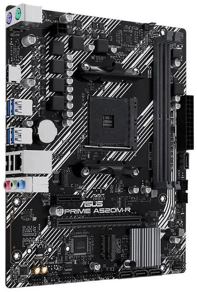 Alt view image 3 of 7 - ASUS PRIME A520M-R motherboard, supports CPU 5600/5500 (AMD A520/Socket AM4), micro-ATX