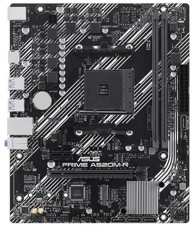 Alt view image 2 of 7 - ASUS PRIME A520M-R motherboard, supports CPU 5600/5500 (AMD A520/Socket AM4), micro-ATX