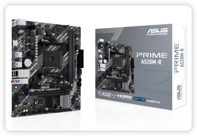 Main image of ASUS PRIME A520M-R motherboard, supports CPU 5600/5500 (AMD A520/Socket AM4), micro-ATX