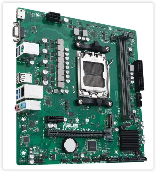 Alt view image 5 of 7 - ASUS Pro A620M-DASH-CSM Business Motherboard, AMD A620 Micro-ATX Commercial Motherboard, AM5 Socket: Supports AMD Ryzen 7000 Series Desktop Processors