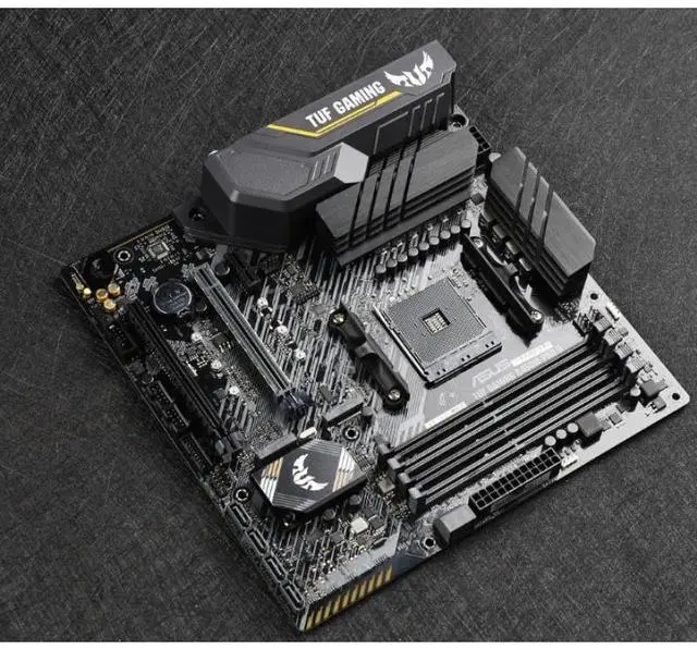 Alt view image 3 of 7 - ASUS TUF GAMING B450M-PRO II Motherboard, AMD Ryzen 3 AM4 DDR4, HDMI, Dual M.2  The micro ATX gaming , PCIe 3.0, AI microphone noise reduction, DisplayPort, USB 3.2,  AURA SYNC RGB
