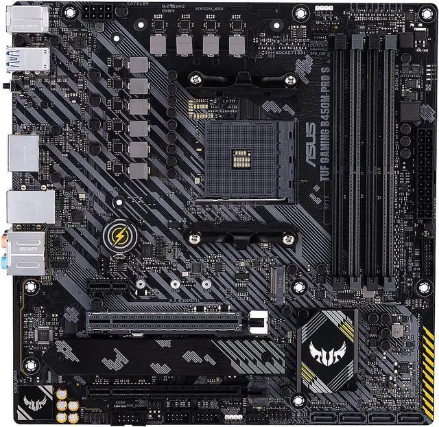 Alt view image 2 of 7 - ASUS TUF GAMING B450M-PRO S AMD AM4 (3rd Gen Ryzen) Micro ATX Gaming Motherboard (8+2 DrMOS Power Stages, 2.5Gb LAN, BIOS FlashBack, AI Noise-Canceling Microphone, USB 3.2 Gen 2, AURA Sync RGB