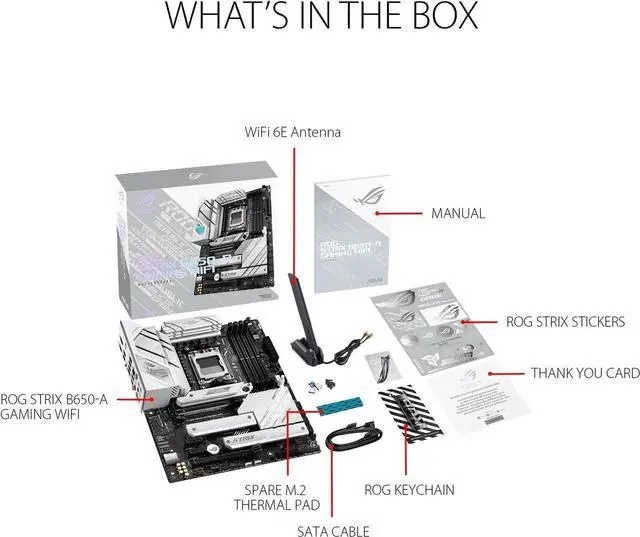 Alt view image 6 of 6 - ASUS ROG Strix B650-A Gaming WiFi AMD B650 AM5 Ryzen Desktop 9000 8000 & 7000 ATX motherboard, 12 + 2 power stages, DDR5, 3x M.2 slot, PCIe® 4.0, 2.5G LAN, WiFi 6E, USB 3.2 Gen 2x2 Type-C®, Aura Sync