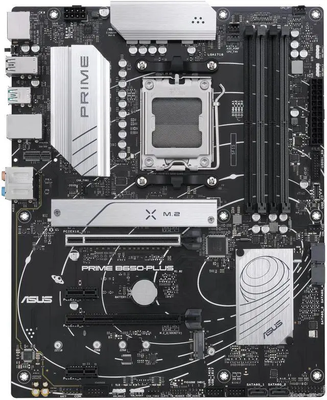 Alt view image 2 of 7 - ASUS PRIME B650-PLUS motherboard,AMD B650 ATX motherboard supports DDR5,PCIe 5.0 M.2,Realtek 2.5G wired LAN,DisplayPort,SATA 6 Gbps,USB 3.2 Gen 2 Type-C®,USB4® support, AURA SYNC