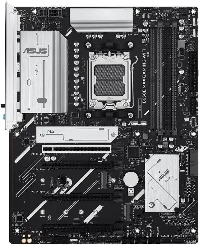 Alt view image 2 of 7 - ASUS PRIME B650-PLUS WIFI AMD B650 AM5 Ryzen Desktop 9000 8000 & 7000 ATX motherboard, DDR5, PCIe 5.0 M.2, 2.5Gb LAN, WIFI 6E, HDMI, SATA 6 Gbps, USB Type-C®, BIOS FlashBack, Thunderbolt 4 Header