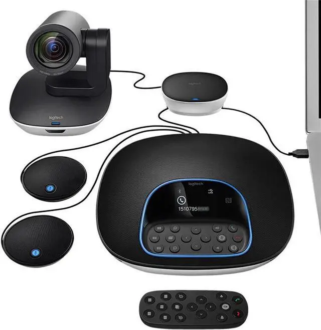 Alt view image 3 of 4 - Logitech CC3500e STMP100 Expansion Microphone for GROUP System - Extends Coverage to 28ft, Plug & Play, Mute Button, Omnidirectional Mic, Black-single pack