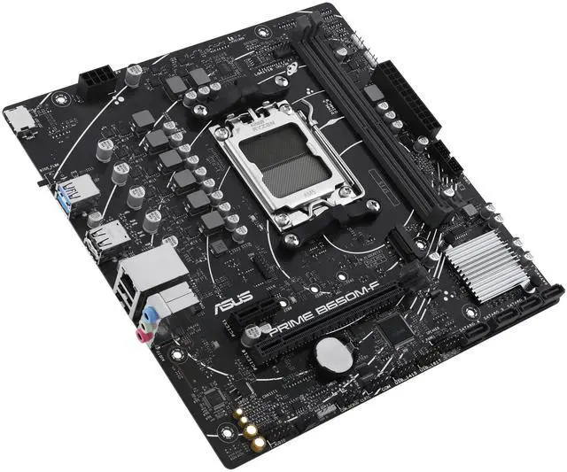 Alt view image 4 of 5 - ASUS PRIME B650M-F-CSM AMD B650 micro-ATX motherboard,AM5,DDR5,PCIe 4.0,M.2 slot,Realtek 1Gb wired LAN card,USB 5Gbps Type-A,SATA 6 Gbps,BIOS FlashBack,Aura Sync