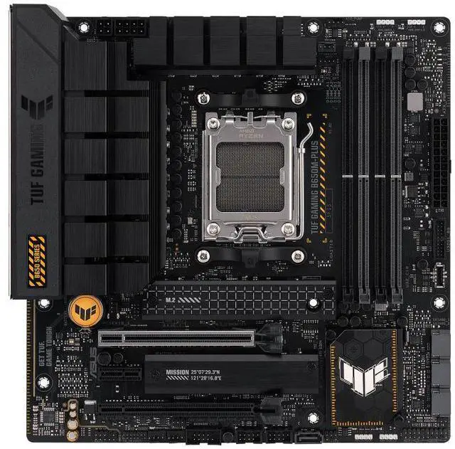 Alt view image 2 of 7 - ASUS TUF Gaming B650M-PLUS Motherboard Socket AMD AM5 (Ryzen 7000, Micro-ATX, PCIe 5.0, DDR5 Memory, 14 Power Stages, USB 3.2 Gen 2x2 Type-C, 2.5G Ethernet, Aura Sync)