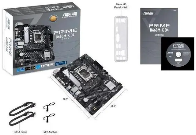 Alt view image 7 of 7 - ASUS PRIME B660M-K D4-CSM Intel® B660 (LGA 1700) mATX motherboard with PCIe® 4.0, 2 M.2 slots, DDR4, HDMI®, D-Sub, Realtek 1G Wired LAN, Front USB 3.2 Gen 1, ASUS Lighting Controls