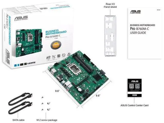 Alt view image 6 of 6 - ASUS PRO B760M-C CSM Business Motherboard Socket Intel LGA 1700 (mATX, CSM, Control Center Express, COM Debug Header, DDR5, PCIe 4.0, Q-LED Core)