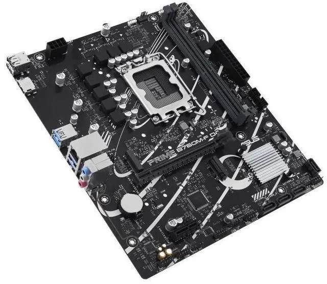 Alt view image 4 of 7 - ASUS PRIME B760M-F D4, Intel B760 LGA 1700 micro-ATX motherboard, PCIe 4.0, two PCIe 4.0 M.2 slots, DDR4, Realtek 1Gb Ethernet, HDMI, SATA 6 Gbps, USB 5Gbps ports, Aura Sync