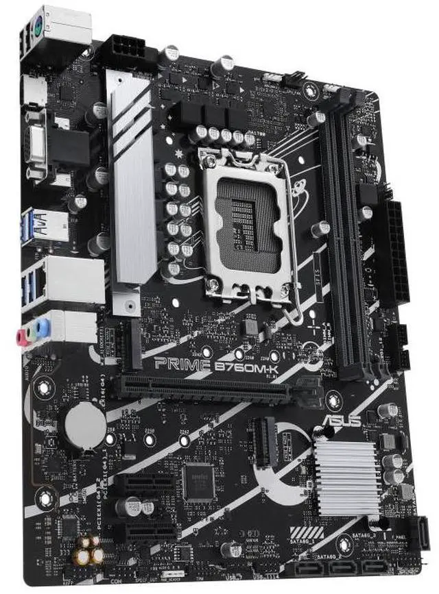 Alt view image 3 of 7 - ASUS Prime B760M-K-CSM, Intel® B760 LGA 1700 mATX motherboard PCIe 4.0, two PCIe 4.0 M.2 slots, DDR5, Realtek 2.5Gb Ethernet, VGA, HDMI, SATA 6 Gbps, USB 3.2 Gen 1, Aura Sync