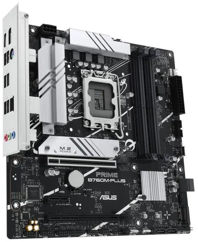 Alt view image 3 of 6 - ASUS PRIME B760M-PLUS Intel B760 (LGA 1700) micro-ATX motherboard  PCIe 4.0, DDR5, two M.2 slots, Realtek 2.5Gb Ethernet, SATA 6 Gbps, rear USB 10Gbps, USB 5Gbps Type-C, Aura Sync