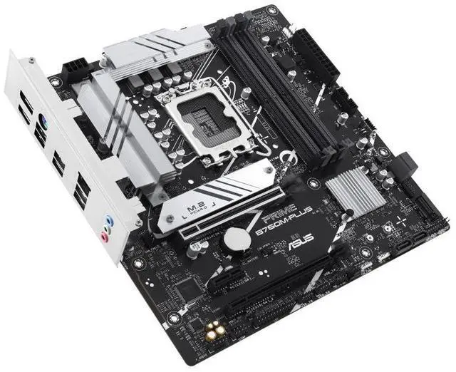 Alt view image 5 of 6 - ASUS PRIME B760M-PLUS Intel B760 (LGA 1700) micro-ATX motherboard  PCIe 4.0, DDR5, two M.2 slots, Realtek 2.5Gb Ethernet, SATA 6 Gbps, rear USB 10Gbps, USB 5Gbps Type-C, Aura Sync