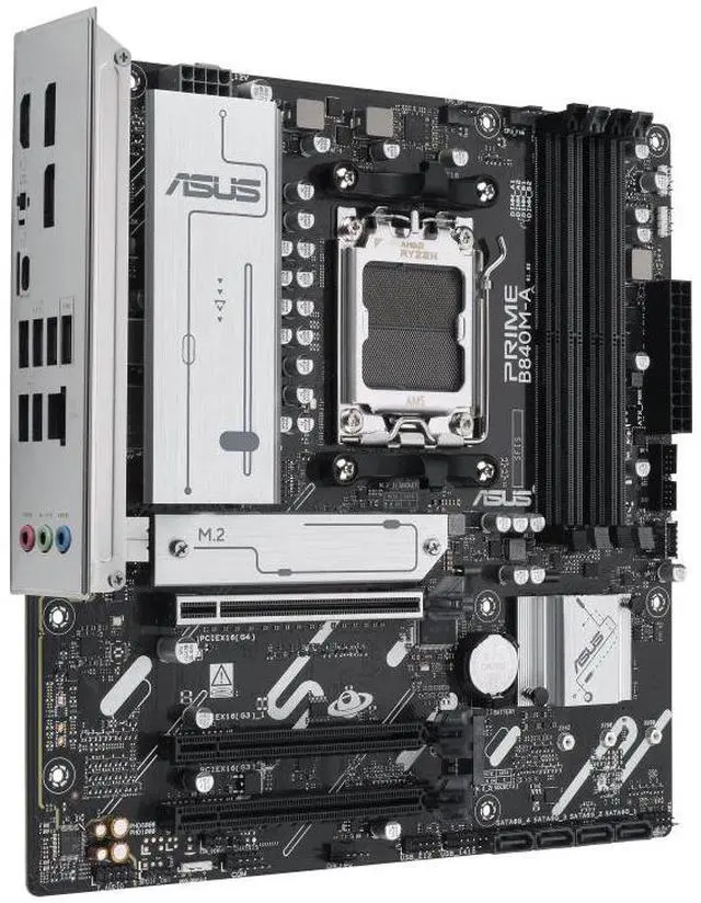 Alt view image 3 of 7 - ASUS PRIME B840M-A AMD B840(AM5 Socket) microATX motherboard, DDR5, PCle 4.0 Ready, Realtek 2.5Gb wired LAN card, Dual DisplayPort, Rear/Front USB 5Gbps Type-c, BIOS FlashBack,AURA SYNC