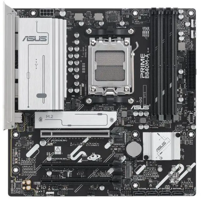 Alt view image 2 of 7 - ASUS PRIME B840M-A AMD B840(AM5 Socket) microATX motherboard, DDR5, PCle 4.0 Ready, Realtek 2.5Gb wired LAN card, Dual DisplayPort, Rear/Front USB 5Gbps Type-c, BIOS FlashBack,AURA SYNC
