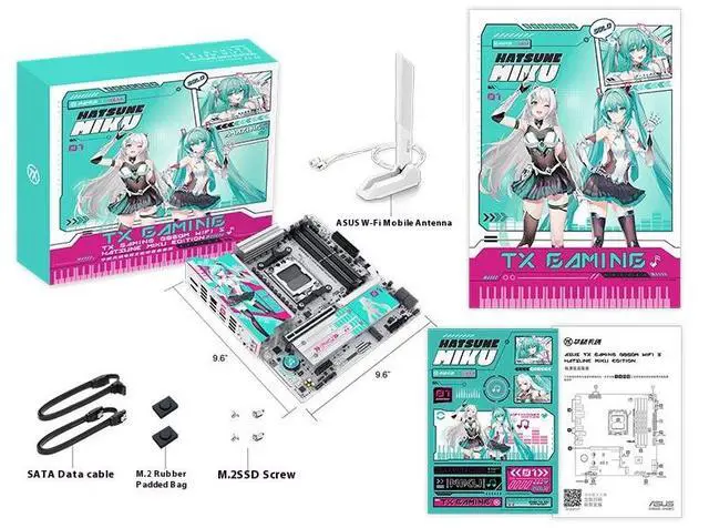 Alt view image 6 of 7 - ASUS TX GAMING B850M WIFI S-HATSUNE MIKU AMD AM5 mATX Motherboard, PCIe 5.0, WiFi 6E, three M.2slots, SATA interface, M.2 interface (NVMe protocol),Aura Sync