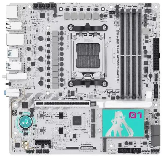 Alt view image 4 of 7 - ASUS TX GAMING B850M WIFI S-HATSUNE MIKU AMD AM5 mATX Motherboard, PCIe 5.0, WiFi 6E, three M.2slots, SATA interface, M.2 interface (NVMe protocol),Aura Sync