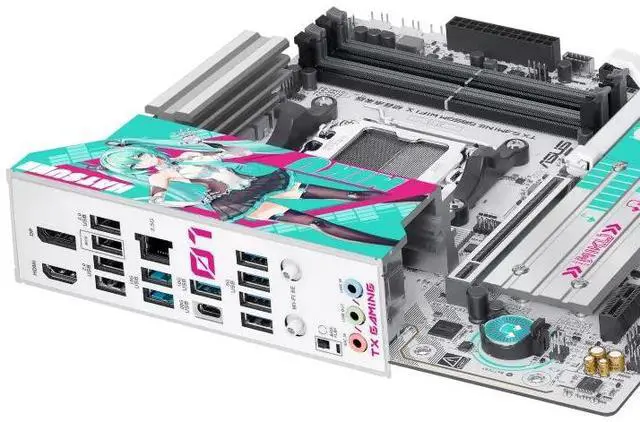 Alt view image 7 of 7 - ASUS TX GAMING B850M WIFI S-HATSUNE MIKU AMD AM5 mATX Motherboard, PCIe 5.0, WiFi 6E, three M.2slots, SATA interface, M.2 interface (NVMe protocol),Aura Sync