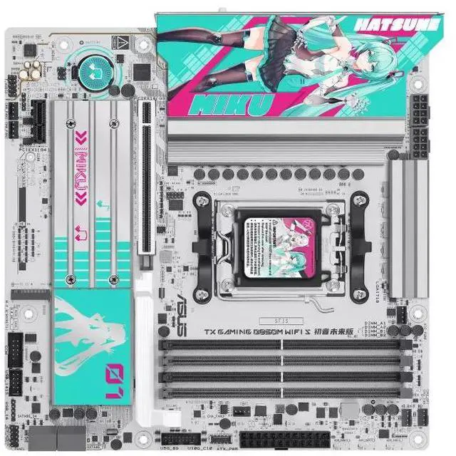 Alt view image 5 of 7 - ASUS TX GAMING B850M WIFI S-HATSUNE MIKU AMD AM5 mATX Motherboard, PCIe 5.0, WiFi 6E, three M.2slots, SATA interface, M.2 interface (NVMe protocol),Aura Sync