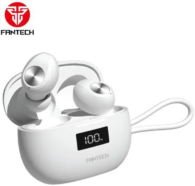 Alt view image 5 of 7 - FANTECH WAVE 14 TW14 Wite,Custom Tuned Driver,Touch Control,Digital Display,Stable Connectivity With BT 5.3,Ultra Low Power Consumption,Intimately Fits The Ear Canal,White