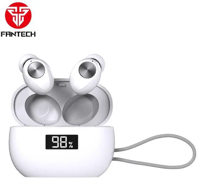 Alt view image 6 of 7 - FANTECH WAVE 14 TW14 Wite,Custom Tuned Driver,Touch Control,Digital Display,Stable Connectivity With BT 5.3,Ultra Low Power Consumption,Intimately Fits The Ear Canal,White