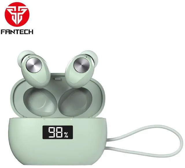 Alt view image 4 of 7 - FANTECH WAVE 14 TW14 Green,Custom Tuned Driver,Touch Control,Digital Display,Stable Connectivity With BT 5.3,Ultra Low Power Consumption,Intimately Fits The Ear Canal,Green