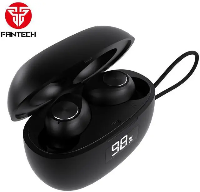 Main image of FANTECH WAVE 14 TW14 Black,Custom Tuned Driver,Touch Control,Digital Display,Stable Connectivity With BT 5.3,Ultra Low Power Consumption,Intimately Fits The Ear Canal,Black