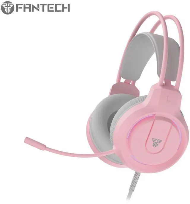 Main image of FANTECH FLASH HQ53 Pink Gaming Headset Lightweight But Durable,Light Effect,Dual 3.5mmTRS+USB A Plug Type,Pink