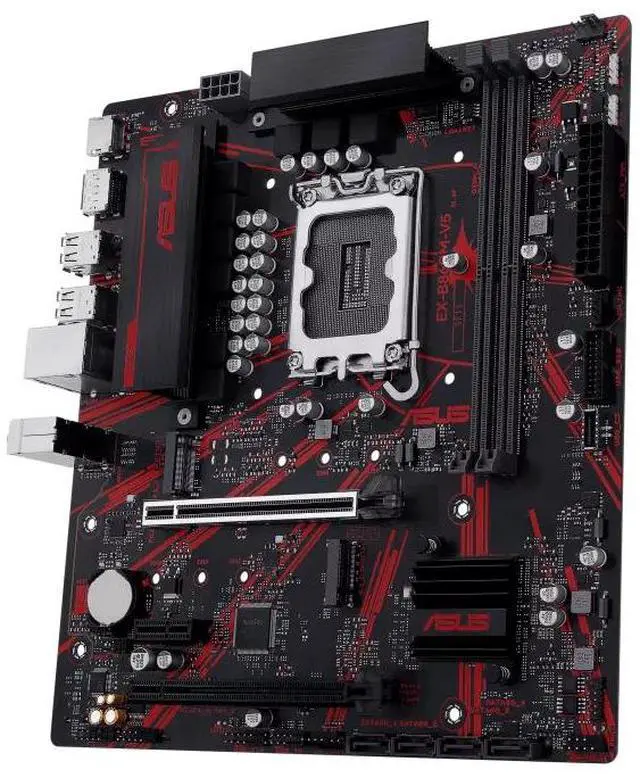 Alt view image 3 of 6 - ASUS EX-B860M-V5/SI, Intel B860 (LGA 1851) mATX motherboard  PCIe 4.0, two M.2 slots, DDR5, Realtek 2.5Gb Ethernet, SATA 6 Gbps, front USB 5Gbps Type-C®, Luminous anti-moisture coating, Lightning Boot
