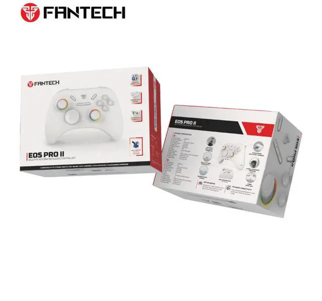 Alt view image 7 of 14 - Fantech WGP15V2 Eos Pro II Multi-Platform Wireless Controller,2.4G BT Tri-Mode Connectivity,Replaceable D-Pads,Replaceable Thumbsticks,Hall-Effect Sticks & Triggers,White