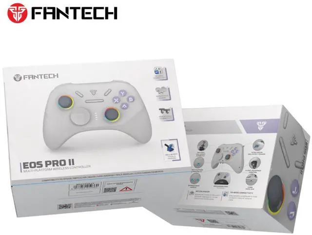 Alt view image 7 of 14 - Fantech WGP15V2 Eos Pro II Multi-Platform Wireless Controller,2.4G BT Tri-Mode Connectivity,Replaceable D-Pads,Replaceable Thumbsticks,Hall-Effect Sticks & Triggers,White