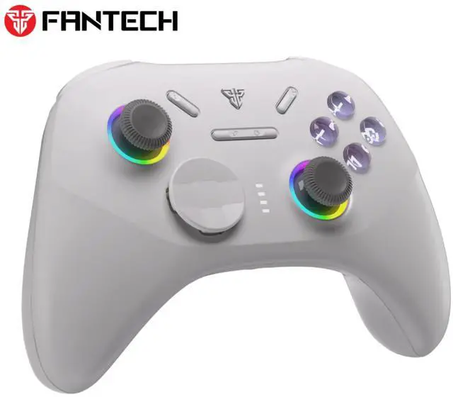 Alt view image 2 of 14 - Fantech WGP15V2 Eos Pro II Multi-Platform Wireless Controller,2.4G BT Tri-Mode Connectivity,Replaceable D-Pads,Replaceable Thumbsticks,Hall-Effect Sticks & Triggers,White