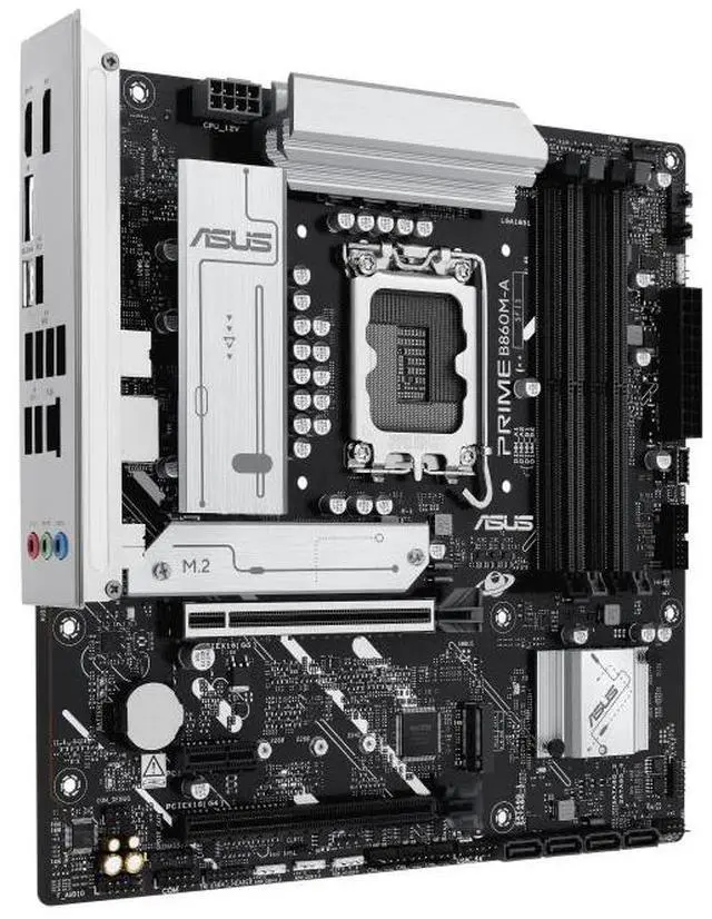 Alt view image 3 of 7 - ASUS PRIME B860M-A Intel B860 (LGA 1851)mATXmotherboard,  DDR5, PCle 5.0x16 slot, dual DisplayPort,rear USB 20Gbps port Type-c 2 x M.2 slots, Realtek2.5Gb Ethernet, SATA 6 Gbps, Aura Sync