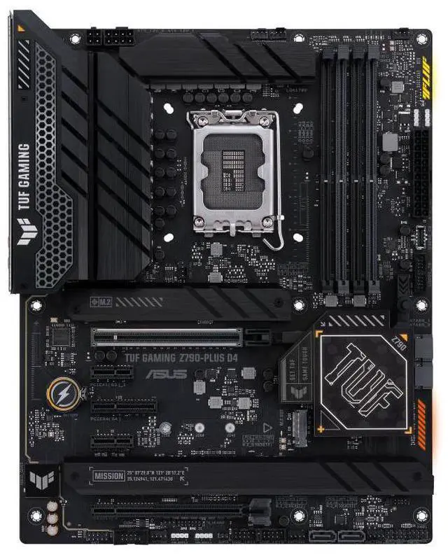 Alt view image 2 of 6 - ASUS TUF GAMING Z790-PLUS D4 Intel Z790 (LGA1700)ATXGaming motherboard,PCle 5.0, DDR4,four M.2 slots,Intel 2.5 GbEthernet,SATA 6Gbps,Thunderbolt 4 header,Aura Sync RGB lighting