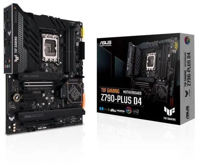 Main image of ASUS TUF GAMING Z790-PLUS D4 Intel Z790 (LGA1700)ATXGaming motherboard,PCle 5.0, DDR4,four M.2 slots,Intel 2.5 GbEthernet,SATA 6Gbps,Thunderbolt 4 header,Aura Sync RGB lighting
