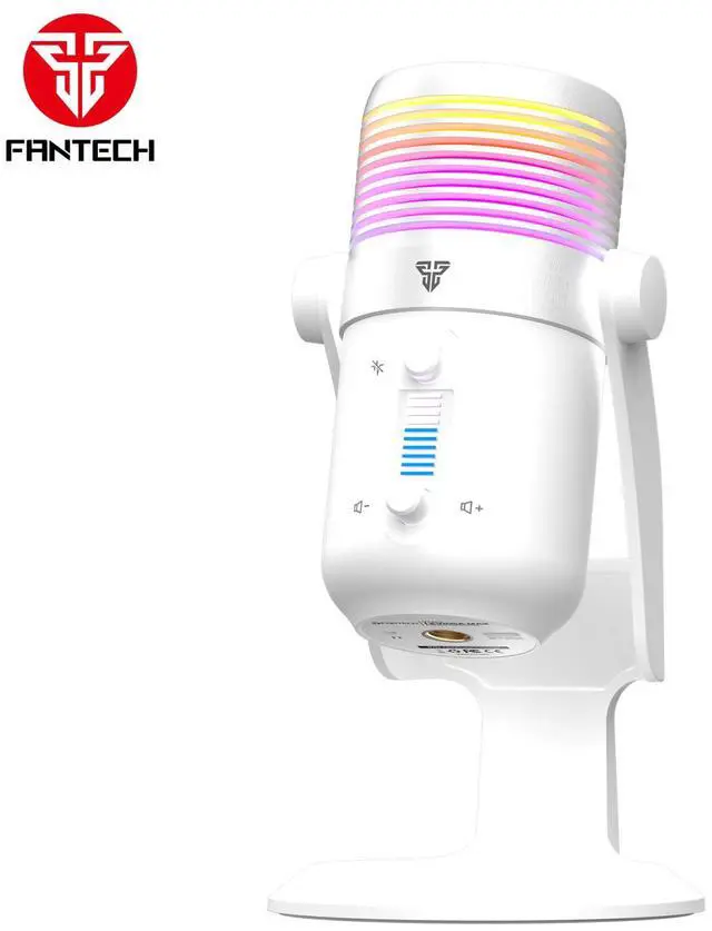 Alt view image 2 of 6 - FANTECH LEVIOSA MAX MCX03 Wired Condenser Microphone,192 kHz / 24-bit High Sampling Rate,Noise Reduction,Cardioid Polar Pattern,USB C Interface,RGB Lighting,White