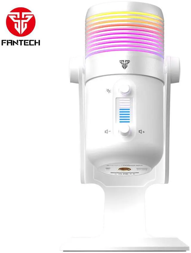 Alt view image 3 of 6 - FANTECH LEVIOSA MAX MCX03 Wired Condenser Microphone,192 kHz / 24-bit High Sampling Rate,Noise Reduction,Cardioid Polar Pattern,USB C Interface,RGB Lighting,White