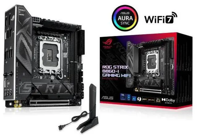 Main image of ASUS ROG STRIX B860-I GAMING WIFI Intel B860 LGA 1851 Mini-iTX motherboard,DDR5 slots, two M.2 slots,one Thunderbolt 4 port , one USB 20Gbps Type-C connector  , ASUS AI Advisor, AI Networking II