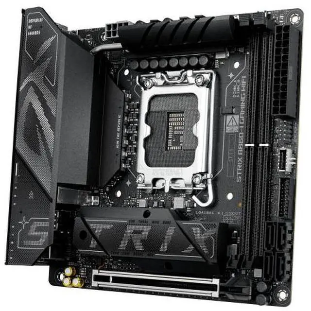 Alt view image 3 of 7 - ASUS ROG STRIX B860-I GAMING WIFI Intel B860 LGA 1851 Mini-iTX motherboard,DDR5 slots, two M.2 slots,one Thunderbolt 4 port , one USB 20Gbps Type-C connector  , ASUS AI Advisor, AI Networking II