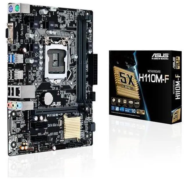 Main image of ASUS H110M-F Great-value micro-ATX H110 LGA1151, 5X Protection II for dependable stability, gaming audio and DDR4 support