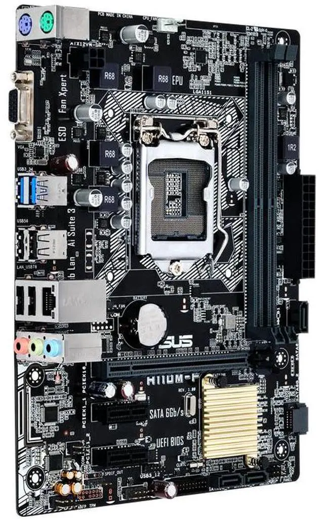 Alt view image 3 of 7 - ASUS H110M-F Great-value micro-ATX H110 LGA1151, 5X Protection II for dependable stability, gaming audio and DDR4 support