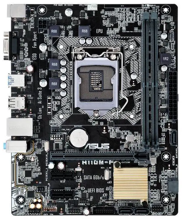 Alt view image 2 of 7 - ASUS H110M-F Great-value micro-ATX H110 LGA1151, 5X Protection II for dependable stability, gaming audio and DDR4 support