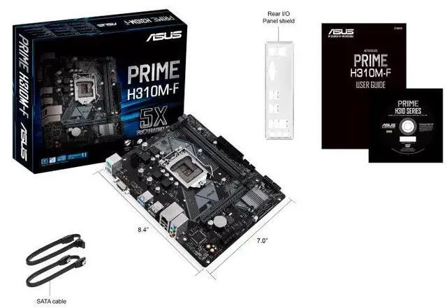 Alt view image 6 of 6 - ASUS PRIME H310M-F Intel H310 (LGA 1151) micro ATX motherboard with PCIe 3.0, D-Sub, USB 3.2 Gen 1 Type-A, SATA 6 Gbps, Realtek 1 Gb Ethernet